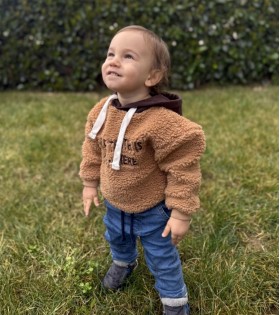Peluş Kapüşonlu Teddy Sweatshirt